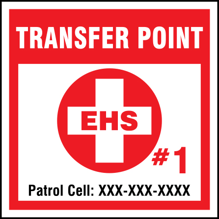 B502, 18 x 18, 12 x 12, transfer point, ehs, patrol phone, cell number, Mountain bike risk and liability, safety, summer, trail, downhill, available on white or yellow coroplast and 12 gauge sign grade aluminum sheeted with top quality, high performance print* or vinyl graphics.. Click to expand image