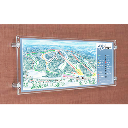 Mini replicas of on mountain maps, perfect for retail stores, member giveaways, trophies or staff names. Available on aluminum, dibond, PVC, magnets, or as a decal - Inter-Mtn. Enterprises.. Click to expand image