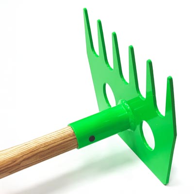 McLeod Rake by Shapeshifter Tool Co. - Fire Rake - 11" x 9" NM400 Steel Head with a 48" Round Ash Handle - 6.2 lbs (2.81 kg). Click to expand image