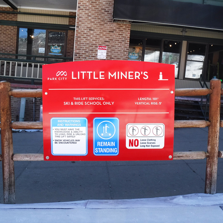Lift Sign Boards for lift, conveyor, t-bar, and tubing signs.. Click to expand image