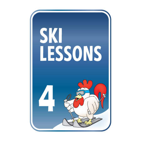 KS15 12" x 18" (actual size 30x45cm) Aluminum Sign - Ski Lessons 4, with "character" Skier.. Click to expand image
