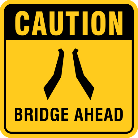B399a 12" x 12" Aluminum Sign - Caution, Bridge Ahead.. Click to expand image