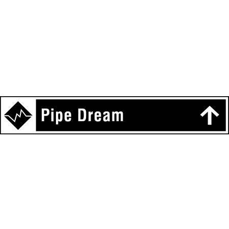 B102 36 x 6, Black Diamond Mountain Bike Trail Sign, Run Name with Arrow. coroplast and 12 gauge sign grade aluminum sheeted with top quality, high performance print* or vinyl graphics, direct people in all trail systems, technical, cross-country, freeride, downhill, professional, difficulty levels, choose your symbol, custom, mountain bike risk and liability, safety, summer, trail, downhill.. Click to expand image