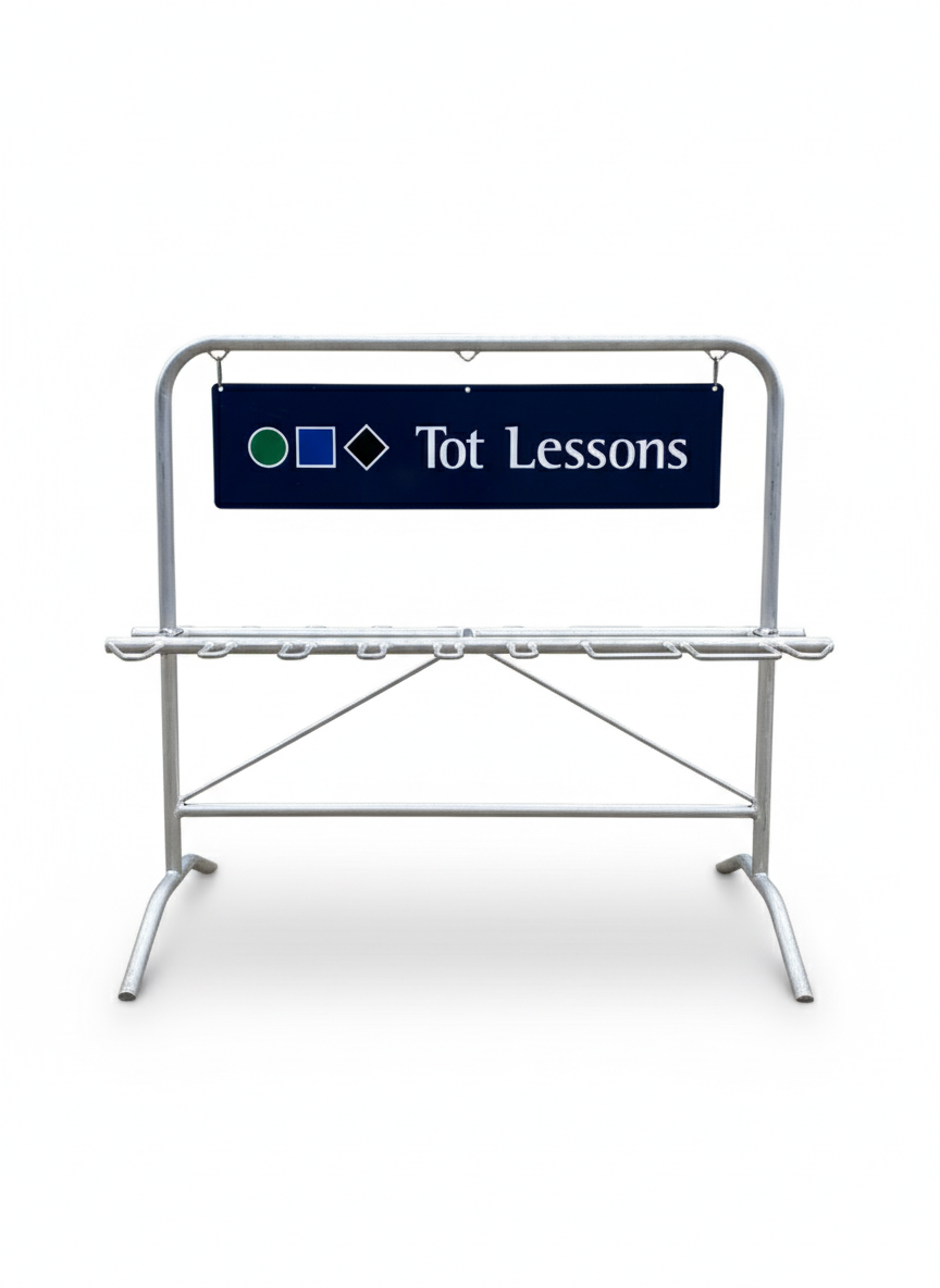 Lightweight aluminum ski racks in a special kid-friendly size