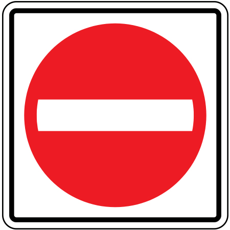 R-009-1 18" x 18" (actual size 45x45cm) Regulatory Aluminum Sign - Do Not Enter.. Click to expand image