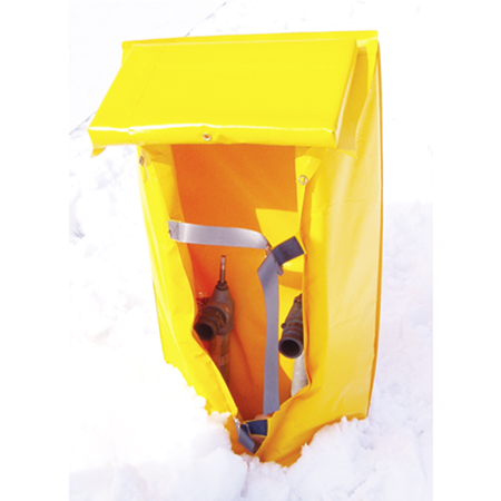 Sectional Hydrant Pad 5' x 3' - 12" Back Panel and 2 x 12" Side Panels with 2 " Foam - Yellow 18oz Vinyl.. Click to expand image