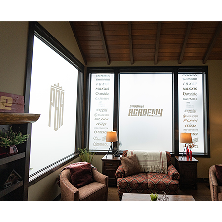 Etched glass window decals are ideal for marketing, privacy, way-finding or branding.. Click to expand image