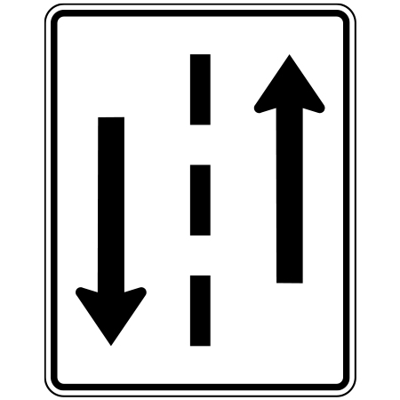 R-010 Two-way street, 24 x 30. Reflective aluminum, traffic sign for all parks, recreational facilities, municipal, city, town. Rules and conditions of your specific area, jurisdiction, produced by Inter-Mtn.. Click to expand image