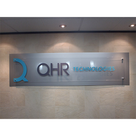 QR Technologies plexi acrylic sign.. Click to expand image