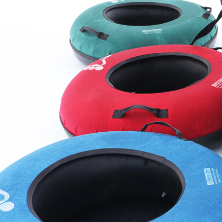 Adult Hard Bottom Snow Tubes 41" - Complete with Inner Tube and Leash - Red Cordura.. Click to expand image