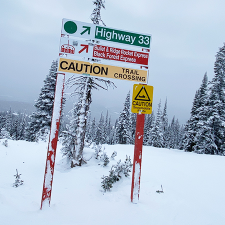H201 Caution - Snowmobile Route 18" x 24" Yellow Reflective Aluminum Sign produced by Inter-Mtn.. Click to expand image