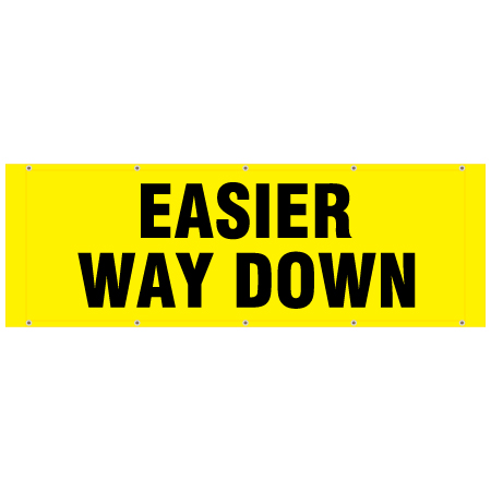 Easier Way Down yellow banner for ski resorts. Click to expand image