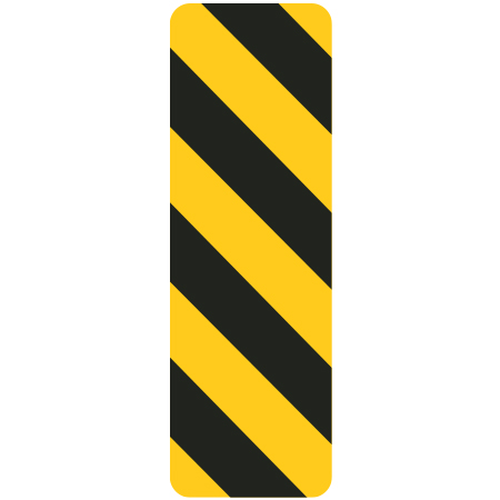 W-054 Warning hazard marker left, 12 x 36. Reflective aluminum, traffic sign for all parks, recreational facilities, municipal, city, town. Rules and conditions of your specific area, jurisdiction, produced by Inter-Mtn.. Click to expand image