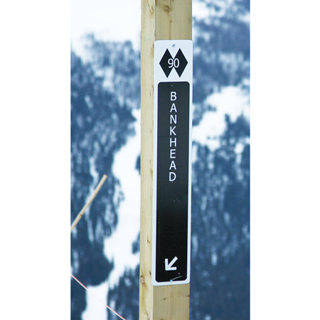 Durable and built to withstand harsh mountain environments. While easy to read, trail programs are designed primarily to assist your guests. Standard re-turned 12 gauge sign grade aluminum and high performance vinyl; resistant to fading, bending, cracking, and rodents. Complementary programs for nordic, fat bike, and snowshoe trails. Available in flat aluminum or wood sign systems with custom programs.. Click to expand image