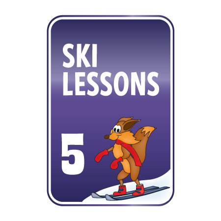 KS16 12" x 18" (actual size 30x45cm) Aluminum Sign - Ski Lessons 5, with "character" Skier.. Click to expand image