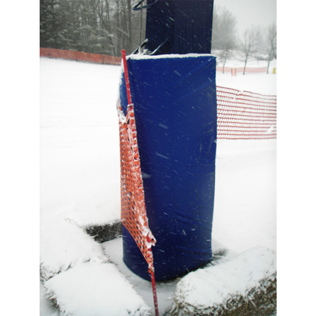 Tower Pad 6' x 6' x 4" Open Cell Foam with Straps and Buckles Yellow 18oz Vinyl.. Click to expand image