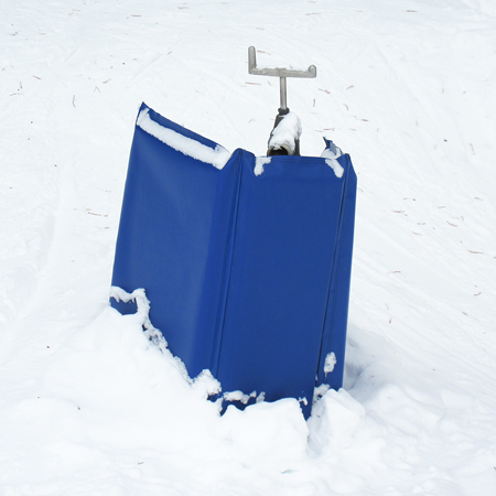 Hydrant Gun Pad No Lid - 2" closed cell foam 30" tall with 3 panels - back panel 12" wide, side panels 2 x 24" wide with straps and metal buckles (or choice of Grommets for Lace up Option).. Click to expand image