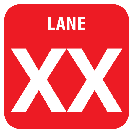 W187 12" x 12" Lane Number, red reflective aluminum nordic sign with rounded corners - ski area sign - Inter-Mtn.