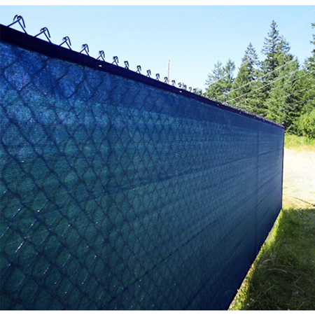Inter-Mtn.'s privacy screen is knitted polyethylene that restricts vision.. Click to expand image