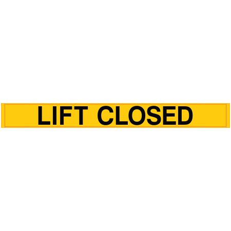 BL09 Lift Closed - Bright Yellow Banner Oversized 21' x 30", tear and mildew resistant high tenacity polyester, coated with fade resistant vinyl, grommets and sleeves on sides for bamboo poles.. Click to expand image