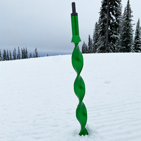 Green aluminum drill bit can puncture ice and snow to secure slalom poles, bamboo, race gates, or any other pole. Additionally, the extremely lightweight long spiral flute with 1 HSS interchangeable tip.. Click to expand image