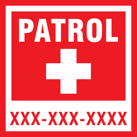 B500c 12" x 12" Coroplast Sign - PATROL Provide Patrol Cell (#).. Click to expand image