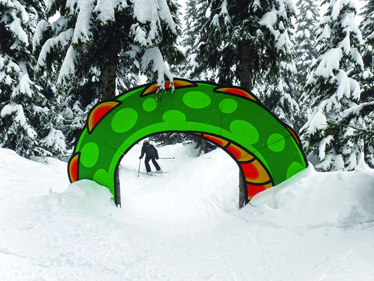 Oversized Character Cutout that was custom-made for Big White Ski Resort using the community's Ogopogo character. Click to expand image