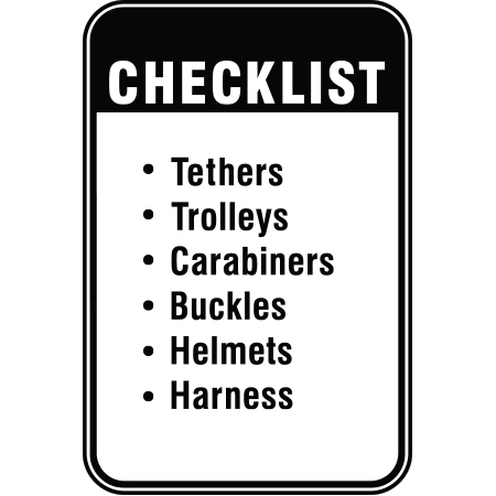 R303 Checklist, 12 x 18, White Reflective Aluminum Sign, simple message for all parks and recreational facilities. Signs can be easily adapted to BC Parks, Parks Canada, rules and conditions of your specific area, jurisdiction, produced by Inter-Mtn.. Click to expand image