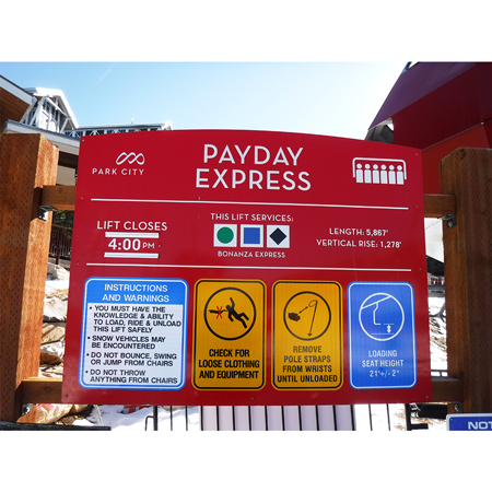 Lift Sign Boards for lift, conveyor, t-bar, and tubing signs.. Click to expand image