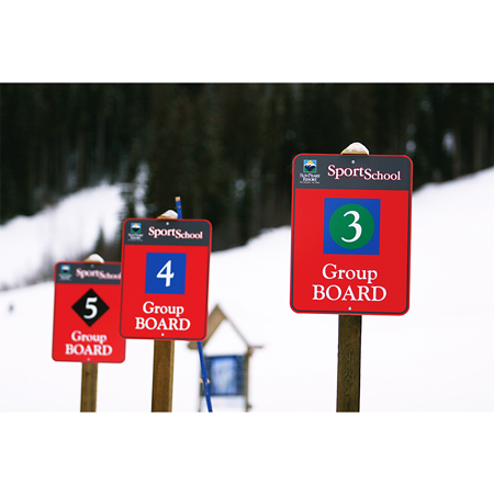 Custom Kid's Ski School 18" x 24" (actual size 45x60cm) Full Colour Print Aluminum Sign.. Click to expand image