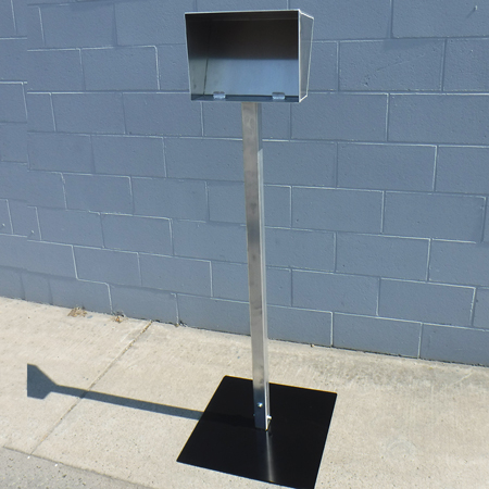 Aluminum Pedestals to House RFID Gate Tablets 60" Tall with a 20" x 20" Steel Base Plate - to Fit Tablet (Provide Tablet Size).. Click to expand image