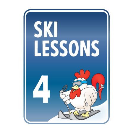 KS15 18" x 24" (actual size 30x45cm) Aluminum Sign - Ski Lessons 4, with "character" Skier.. Click to expand image
