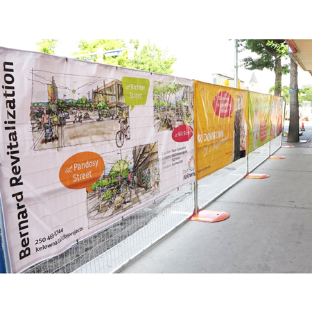 Fence Wrap - Large Format Printing - 13oz Banner with Standard Hems & Grommets in Corners and Every 2 feet.. Click to expand image