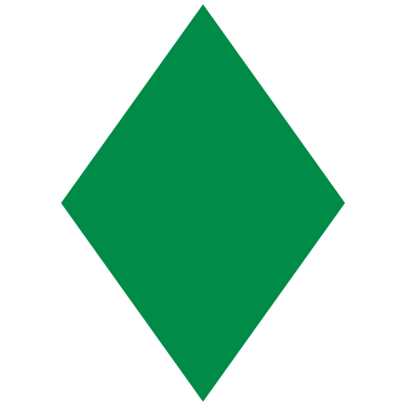 Trail markers in various colours for snowmobile trails - green diamond. Click to expand image