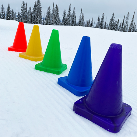 EVA traffic cones 12 in - red, blue, green, yellow, purple.. Click to expand image
