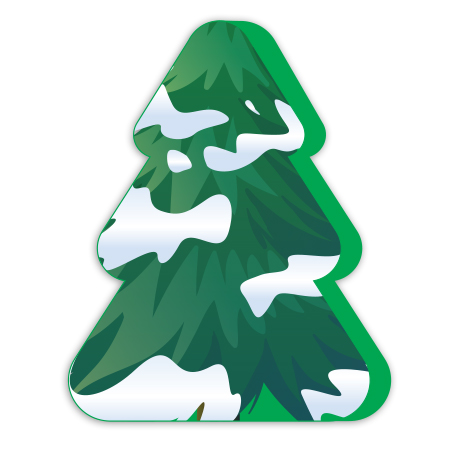 Kids Foam Tree with Snow 48” tall x 36” wide x 6” thick. Click to expand image