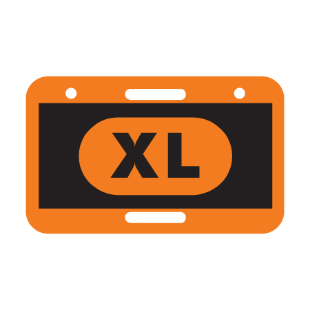 T06 XL, 11.5 x 7, Extra Large Hit Markers, orange square polythylene disc, UV protected and cost effective marking signs, holes on top to hang from rope, slots top and bottom to fit over bamboo poles, trail and ability markers, terrain park jumps.. Click to expand image