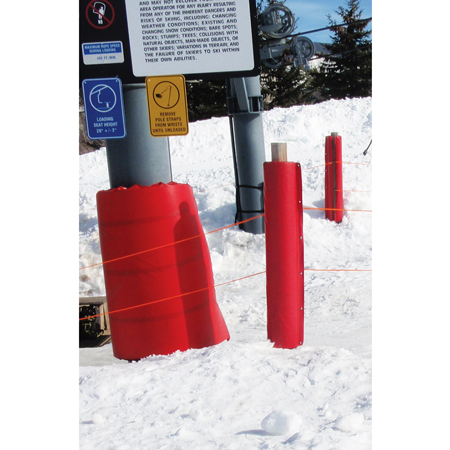 Tower Pad 5' x 4' x 6" Open Cell Foam with Straps and Buckles Yellow 18oz Vinyl.. Click to expand image
