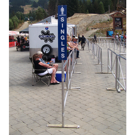 Aluminum Fence/Sign Post - 5 foot tall x 1" x 1" square sign post, round corners, no holes. Click to expand image