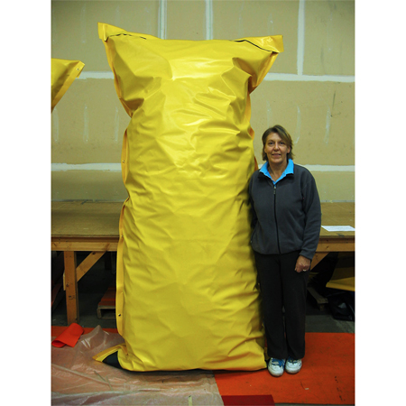 Willi Bag 5' x 4' with Mesh Air Release and Grommets, No Fill - Yellow 18oz Vinyl. Click to expand image