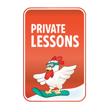 KS24 12" x 18" (actual size 30x45cm) Aluminum Sign - Private Lessons, with "character" Skier.. Click to expand image