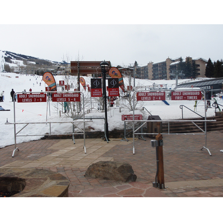 Add Sign Frame to Standard 10' Aluminum Ski Rack 36" x 96".. Click to expand image