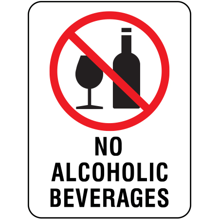 S404 No alcoholic beverages, 18 x 24. Reflective Aluminum Sign, message for all parks, recreational facilities, municipal, city, town. Rules and conditions of your specific area, jurisdiction, produced by Inter-Mtn.. Click to expand image