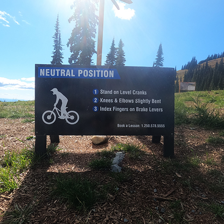B866 Neutral Position 48 x 24, coroplast, 12 gauge sign grade aluminum sheeted with top quality prismatic reflective, high performance print or vinyl graphics, important information, liability, you assume the risk of injury, mountain bike, bike park, trail sign.. Click to expand image