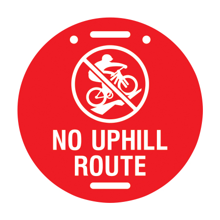 red poly disc with no uphill route. Click to expand image