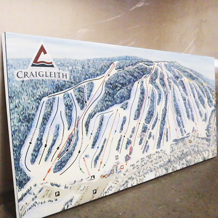 Mini replicas of on mountain maps, perfect for retail stores, member giveaways, trophies or staff names. Available on aluminum, dibond, PVC, magnets, or as a decal - Inter-Mtn. Enterprises.. Click to expand image