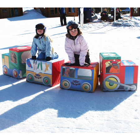 Full Foam Train - 2 Rectangle Blocks, 2 Caboose Ends.. Click to expand image