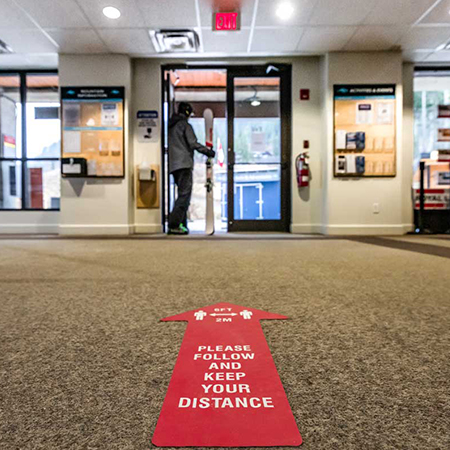 12" x 24" Floor Decal - Please Follow and Keep Your Distance.. Click to expand image