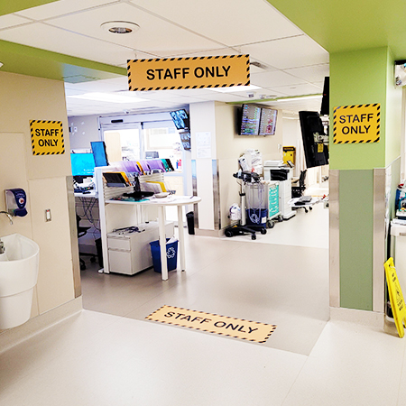Penticton Regional General Hospital floor decal. Staff Only.. Click to expand image