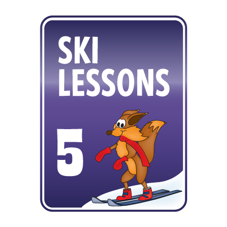 KS16 18" x 24" (actual size 30x45cm) Aluminum Sign - Ski Lessons 5, with "character" Skier.. Click to expand image